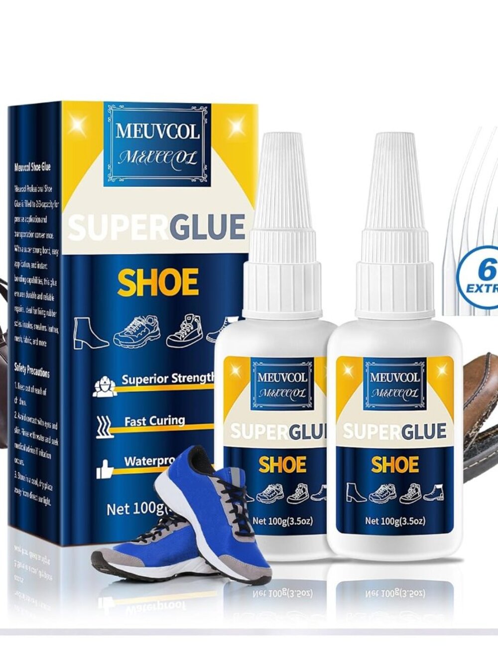 Fast-Drying Shoe Glue, 100g Kit with Precision Applicator for Repairing Footwear